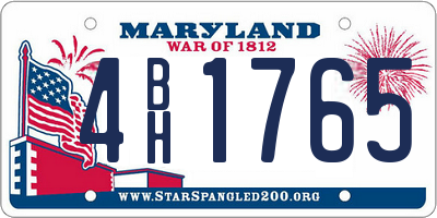 MD license plate 4BH1765
