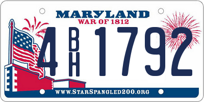 MD license plate 4BH1792