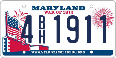 MD license plate 4BH1911