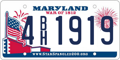 MD license plate 4BH1919