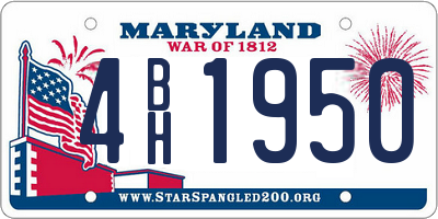 MD license plate 4BH1950