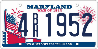 MD license plate 4BH1952
