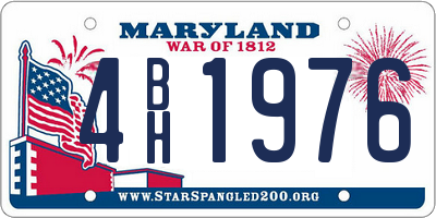 MD license plate 4BH1976
