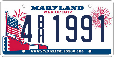 MD license plate 4BH1991