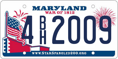 MD license plate 4BH2009