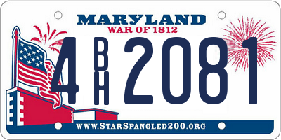 MD license plate 4BH2081
