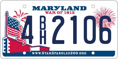 MD license plate 4BH2106