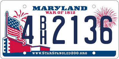 MD license plate 4BH2136