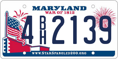 MD license plate 4BH2139