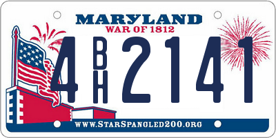 MD license plate 4BH2141
