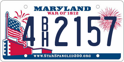 MD license plate 4BH2157