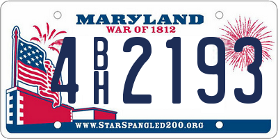 MD license plate 4BH2193