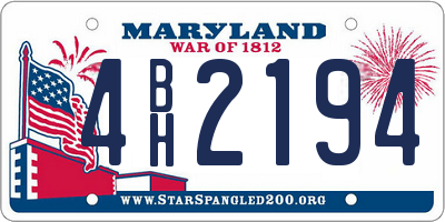 MD license plate 4BH2194