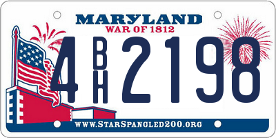 MD license plate 4BH2198