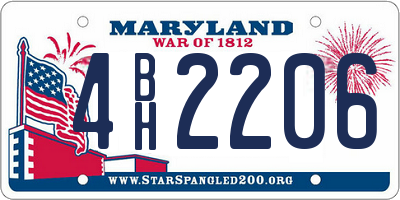 MD license plate 4BH2206