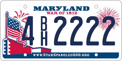 MD license plate 4BH2222