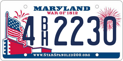 MD license plate 4BH2230