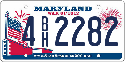 MD license plate 4BH2282