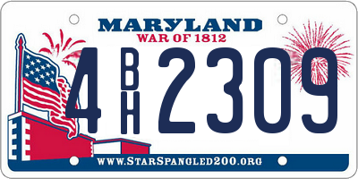 MD license plate 4BH2309