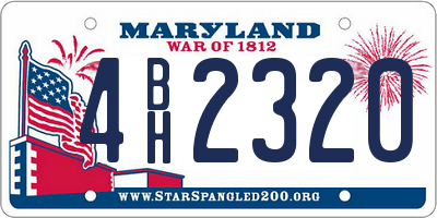 MD license plate 4BH2320