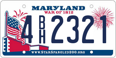 MD license plate 4BH2321