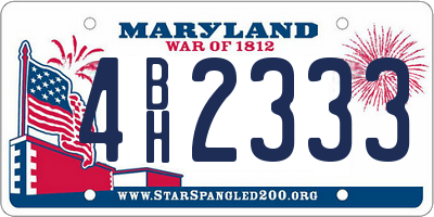 MD license plate 4BH2333