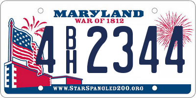 MD license plate 4BH2344