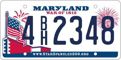 MD license plate 4BH2348