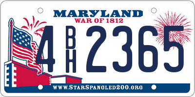MD license plate 4BH2365
