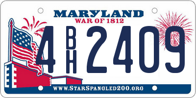 MD license plate 4BH2409