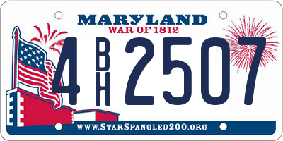 MD license plate 4BH2507