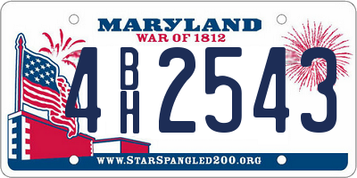 MD license plate 4BH2543