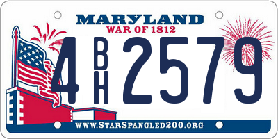 MD license plate 4BH2579