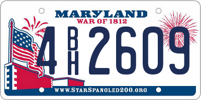 MD license plate 4BH2609