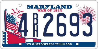MD license plate 4BH2693