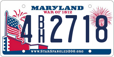 MD license plate 4BH2718