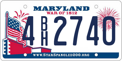 MD license plate 4BH2740