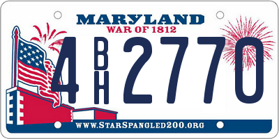 MD license plate 4BH2770