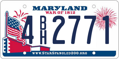 MD license plate 4BH2771