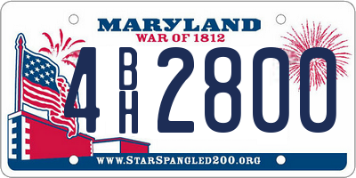 MD license plate 4BH2800