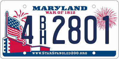 MD license plate 4BH2801