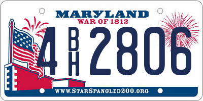 MD license plate 4BH2806