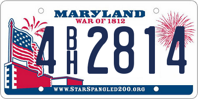 MD license plate 4BH2814