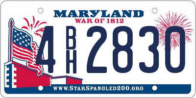 MD license plate 4BH2830