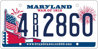 MD license plate 4BH2860