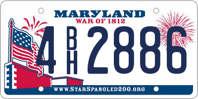 MD license plate 4BH2886