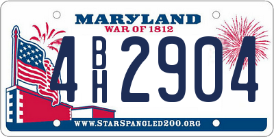 MD license plate 4BH2904