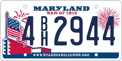 MD license plate 4BH2944