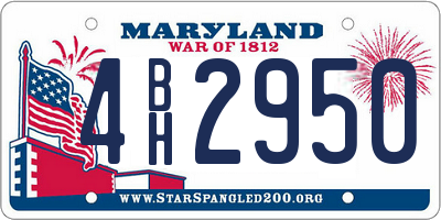 MD license plate 4BH2950
