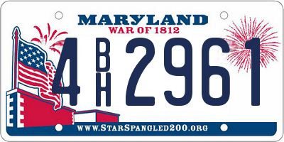 MD license plate 4BH2961